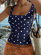 Polka Dot Scoop Neck Tank - Qu!rk Boutique