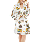 Baha Ranch Vintage Cowgirl Collage Women's Western Bath Robe - Qu!rk Boutique