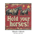 Baha Ranch Hold Your Horses Velvety Soft Pillow Case Made in America - Qu!rk Boutique