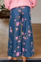 Floral Wide Leg Jeans - Qu!rk Boutique
