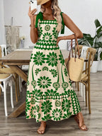 Floral Print Tie-Shoulder Midi Dress - Qu!rk Boutique