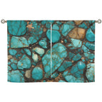 Turquoise Window Curtains 28"x40" (2-Piece) Made in America - Qu!rk Boutique