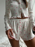 In Bloom Ribbed Lounge Set - Qu!rk Boutique