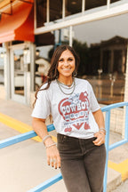 Cowboy Motel Raw Cut V-neck Graphic Tee - Qu!rk Boutique