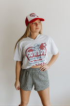Cowboy Motel Raw Cut V-neck Graphic Tee - Qu!rk Boutique