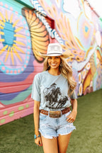 Cowgirl Calf Roper Graphic Tee - Qu!rk Boutique