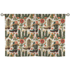 Cactus and Boots Curtains 28"x40" (2-Piece) Made in America - Qu!rk Boutique