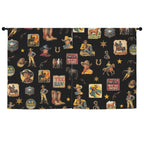 Vintage Cowboy Collage Western Curtains 52" x 63" Made in America - Qu!rk Boutique