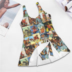 Baha Ranch Vintage Cowboy Skirted Swimsuit - Qu!rk Boutique