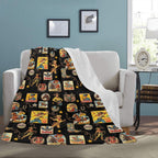 Vintage Cowgirl Collage Micro Fleece Throw Blanket 60" x 80" Made in America - Qu!rk Boutique