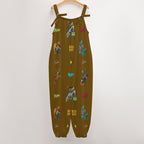 Baha Ranch The Last Roundup Western Rodeo Overalls Jumpsuit Brown - Qu!rk Boutique