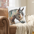 Baha Ranch Fancy Horse on White Velvety Soft Pillow Case Made in America - Qu!rk Boutique