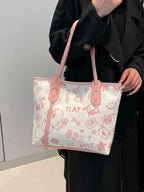 Graffiti Print Casual Tote Bag - Qu!rk Boutique