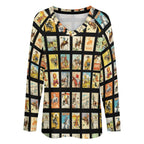 Baha Ranch Cowboy Collage Western Print Long Sleeve Top - Qu!rk Boutique