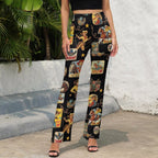 Baha Ranch Vintage Cowgirl Collage Western Flare Pants - Qu!rk Boutique