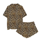 Baha Ranch Retro Pop Western Wild Leopard Satin Pajamas - Qu!rk Boutique