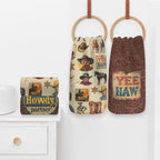 Vintage Cowboy Set of 4 Kitchen Dish Towels Made in America - Qu!rk Boutique