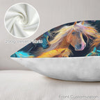 Baha Ranch Velvety Soft Colorful Horses Pillow Cover Made in America - Qu!rk Boutique