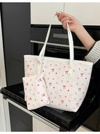Printed Tote Shoulder Bag with Pouch - Qu!rk Boutique