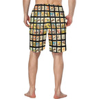 Vintage Cowboy Collage Western Men's Swim Trunk Shorts - Qu!rk Boutique