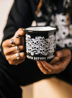 Death Before Decaf Enamel Mug - Qu!rk Boutique