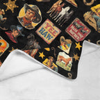 Baha Ranch Vintage Cowboy Collage Western Ultra Soft Minky Throw Blanket 60" x 80" Made in America - Qu!rk Boutique