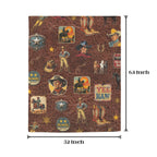 Vintage Cowboy Collage Western Curtains 52" x 63" Made in America - Qu!rk Boutique