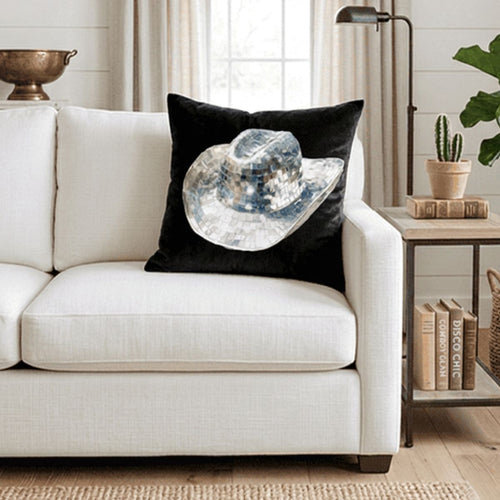 Baha Ranch Disco Hat Velvety Soft Pillow Cover Made in America - Qu!rk Boutique