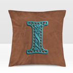 Baha Ranch Velvety Soft Western Tooled Initial Personalized Pillow Cover Made in America - Qu!rk Boutique