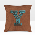 Baha Ranch Velvety Soft Western Tooled Initial Personalized Pillow Cover Made in America - Qu!rk Boutique