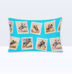 Baha Ranch Cowboy Stamp Turquoise Pillowcase Made in America - Qu!rk Boutique