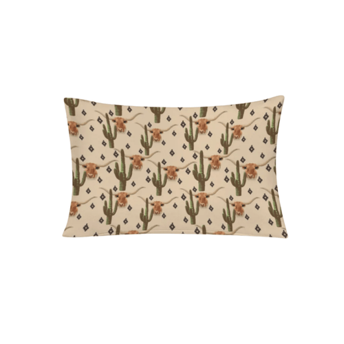 Baha Ranch Cactus Longhorn Pillow Case Made in America - Qu!rk Boutique