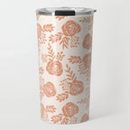 Warm Orange Floral Travel Mug - Qu!rk Boutique