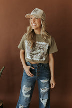 Duck Stamp Graphic Tee - Olive Green - Qu!rk Boutique
