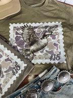 Duck Stamp Graphic Tee - Olive Green - Qu!rk Boutique