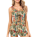 Baha Ranch Cactus and Boots Tankini Boy Shorts Swim Set - Qu!rk Boutique