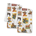 Vintage Cowboy Collage Dish Towel Set of 2 Made in America - Qu!rk Boutique