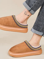 💙 Faux Fur Suede Platform Slippers - Qu!rk Boutique
