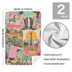 Retro Pop Western set of 2 Kitchen Dish Towels Made in America - Qu!rk Boutique