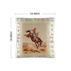 Baha Ranch Vintage Rodeo Stamp Throw Pillow Made in America - Qu!rk Boutique