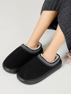 💙 Faux Fur Suede Platform Slippers - Qu!rk Boutique