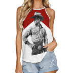 Baha Ranch Black White Cowboy Vintage Tank Top - Qu!rk Boutique