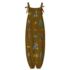 Baha Ranch The Last Roundup Western Rodeo Overalls Jumpsuit Brown - Qu!rk Boutique