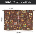 Vintage Cowboy Collage Western Curtains 28" x 40" Made in America - Qu!rk Boutique