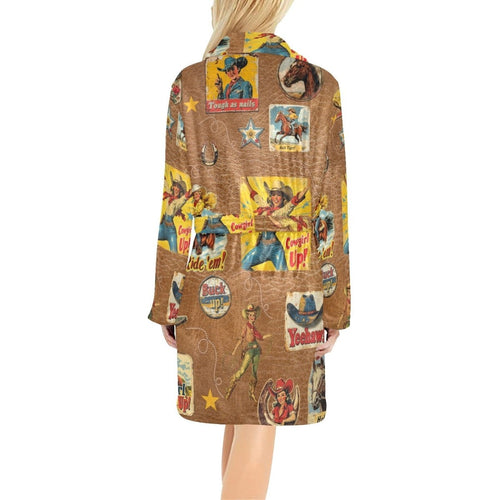 Baha Ranch Vintage Cowgirl Collage Bath Robe - Qu!rk Boutique