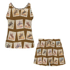 Baha Ranch Stamped Rodeo Cowboy Pajama Lounge Tank Shorts Set Made in America - Qu!rk Boutique