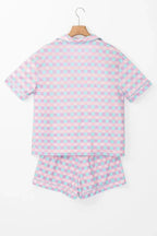 Plaid Collared Neck - Lounge Set - Qu!rk Boutique