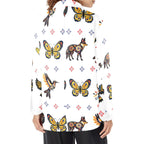 Baha Ranch Colores de Mexico Mexican Talavera Floral Animals Blazer in White - Qu!rk Boutique