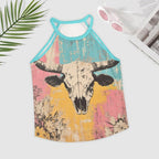 Baha Ranch Bull Skull Retro Pop Western Tank Top - Qu!rk Boutique