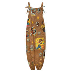 Baha Ranch Vintage Cowgirl Collage Overalls Jumpsuit - Qu!rk Boutique